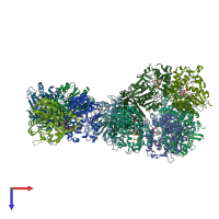 PDB entry 2vat coloured by chain, top view.
