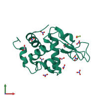 Monomeric assembly 1 of PDB entry 2vb1 coloured by chemically distinct molecules, front view.