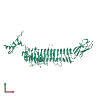 PDB entry 2vbe coloured by chain, front view.