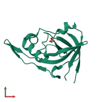 PDB entry 2vbs coloured by chain, front view.