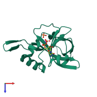 PDB entry 2vbt coloured by chain, top view.