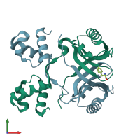 PDB entry 2vbw coloured by chain, front view.