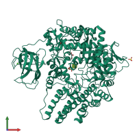 PDB entry 2vca coloured by chain, front view.