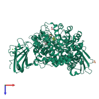 PDB entry 2vca coloured by chain, top view.