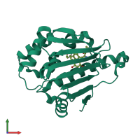 PDB entry 2vci coloured by chain, front view.