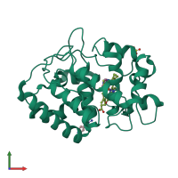 PDB entry 2vcs coloured by chain, front view.