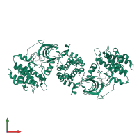 Myotonin-protein kinase in PDB entry 2vd5, assembly 1, front view.