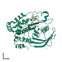 PDB entry 2vev coloured by chain, front view.