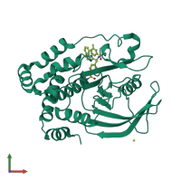 PDB entry 2vew coloured by chain, front view.