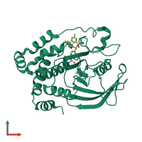 PDB entry 2vey coloured by chain, front view.