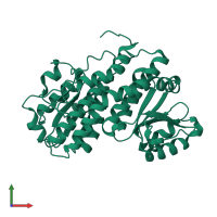 PDB entry 2vf4 coloured by chain, front view.