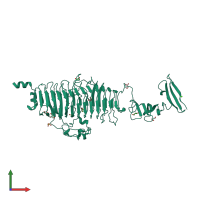 PDB entry 2vfn coloured by chain, front view.