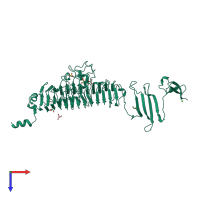 PDB entry 2vfp coloured by chain, top view.