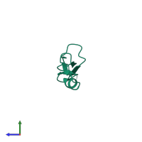 PDB entry 2vgh coloured by chain, side view.