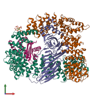 PDB entry 2vgl coloured by chain, front view.