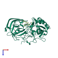 PDB entry 2vie coloured by chain, top view.