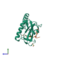 PDB entry 2vif coloured by chain, side view.