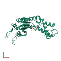 Monomeric assembly 1 of PDB entry 2vii coloured by chemically distinct molecules, front view.