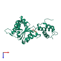 PDB entry 2vii coloured by chain, top view.