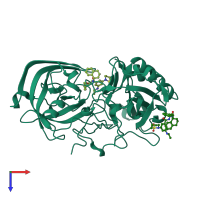 PDB entry 2vij coloured by chain, top view.