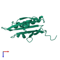 PDB entry 2vik coloured by chain, top view.