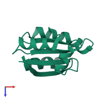 PDB entry 2vim coloured by chain, top view.