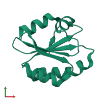 Thioredoxin in PDB entry 2vim, assembly 1, front view.