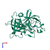 PDB entry 2vin coloured by chain, top view.