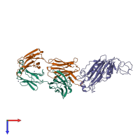 PDB entry 2vit coloured by chain, top view.