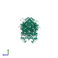 Acetylcholinesterase in PDB entry 2vja, assembly 1, side view.