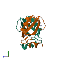 Hetero dimeric assembly 1 of PDB entry 2vjf coloured by chemically distinct molecules, side view.