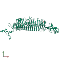 PDB entry 2vji coloured by chain, front view.
