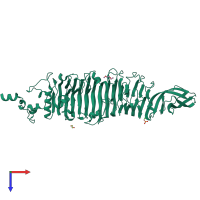 PDB entry 2vji coloured by chain, top view.