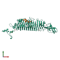 PDB entry 2vjj coloured by chain, front view.