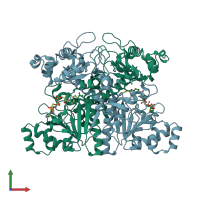 PDB entry 2vjk coloured by chain, front view.