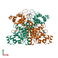 PDB entry 2vjm coloured by chain, front view.