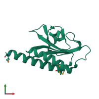 PDB entry 2vjw coloured by chain, front view.