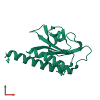 GAF family protein in PDB entry 2vjw, assembly 1, front view.