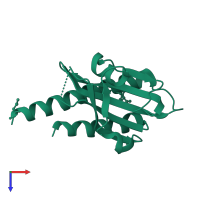 GAF family protein in PDB entry 2vjw, assembly 1, top view.