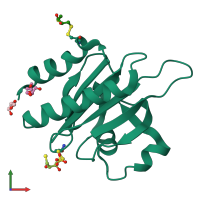 PDB entry 2vk3 coloured by chain, front view.