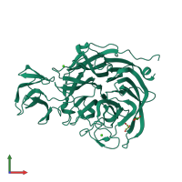 PDB entry 2vk5 coloured by chain, front view.