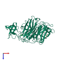 PDB entry 2vk5 coloured by chain, top view.