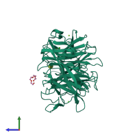 PDB entry 2vk6 coloured by chain, side view.