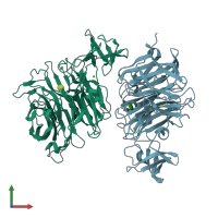 PDB entry 2vk7 coloured by chain, front view.