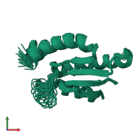 PDB entry 2vkc coloured by chain, ensemble of 28 models, front view.