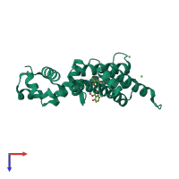 PDB entry 2vke coloured by chain, top view.