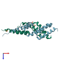 PDB entry 2vkj coloured by chain, top view.