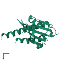 PDB entry 2vks coloured by chain, top view.