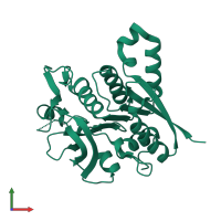 Monomeric assembly 1 of PDB entry 2vkt coloured by chemically distinct molecules, front view.