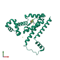 PDB entry 2vkv coloured by chain, front view.